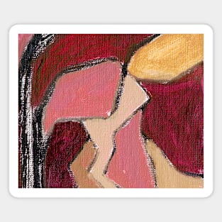 Rose Beige Wine Red Abstract Art Magnet